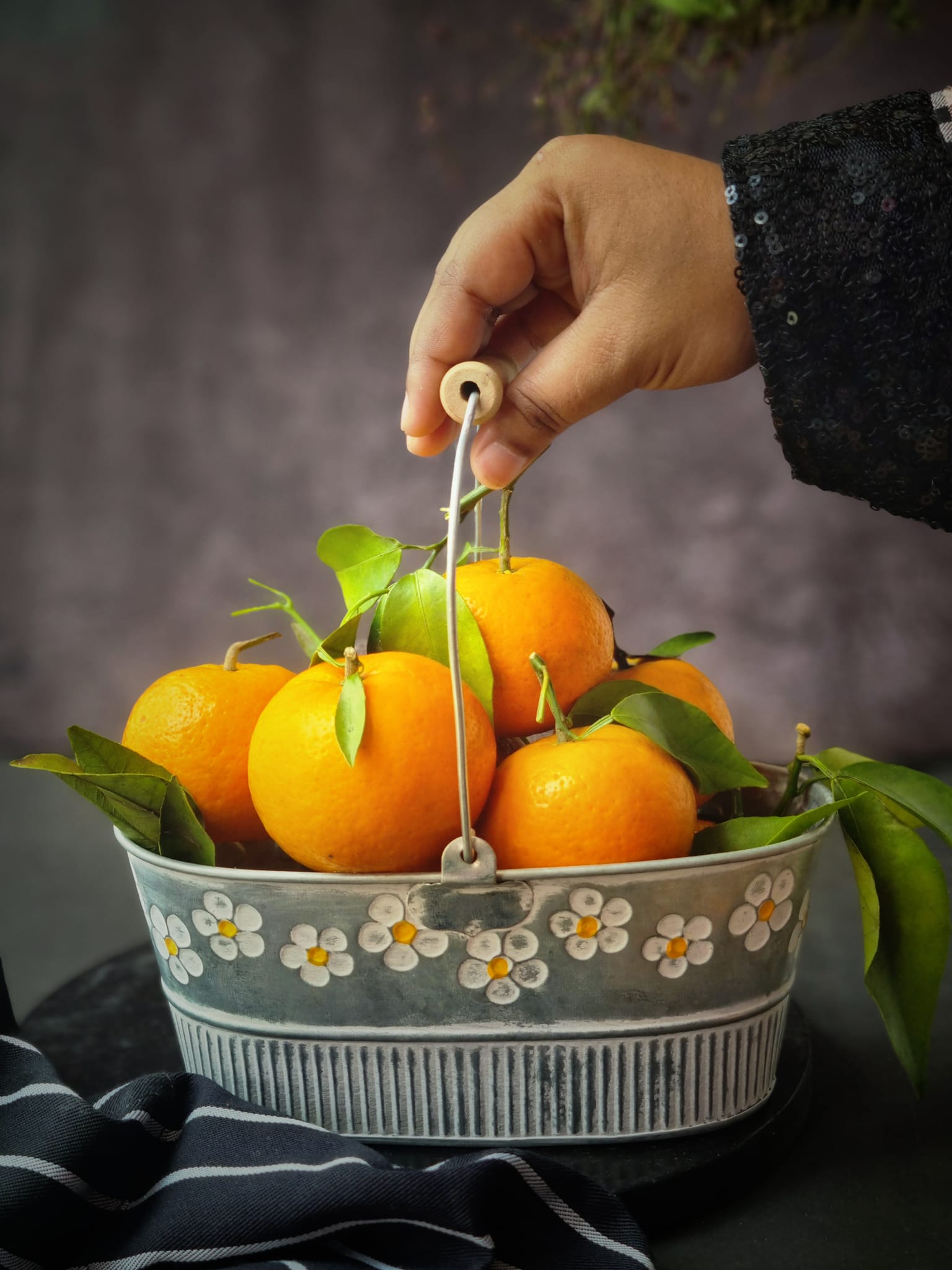 Tangerines in a basket